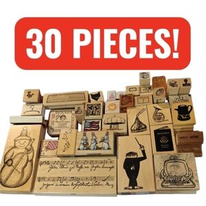 Vintage Stamp Lot Variety All Night Media Hero Arts Stampin Up! Kate Darnell